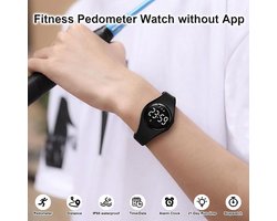 Fitness Tracker Pedometer horloge zonder App en Bluetooth, IP68 waterdicht digitaal horloge met wekkers, Stopwatch, Calorieteller, Afstand teller, Stap teller voor vrouwen en kinderen
