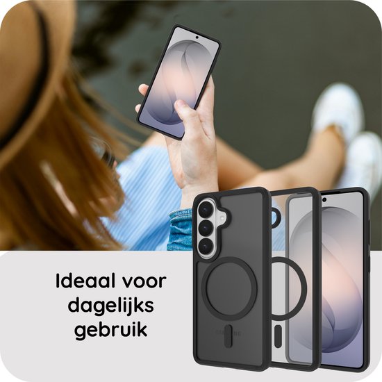 Cazy Hoesje geschikt voor Samsung Galaxy S26 Plus Hoesje geschikt pour MagSafe - Military Grade Backcover - Zwart