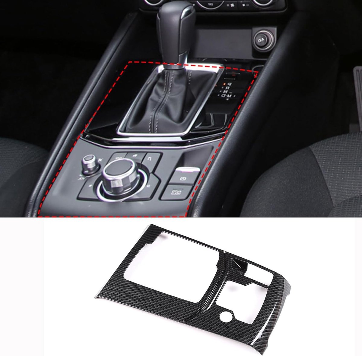 Carbon Fiber Console Gear Shift Paneel en Multimedia Knoppen Cover voor Mazda CX-5 2017-2022, Interieur Accessoires, Auto Styling, Dashboard Decor