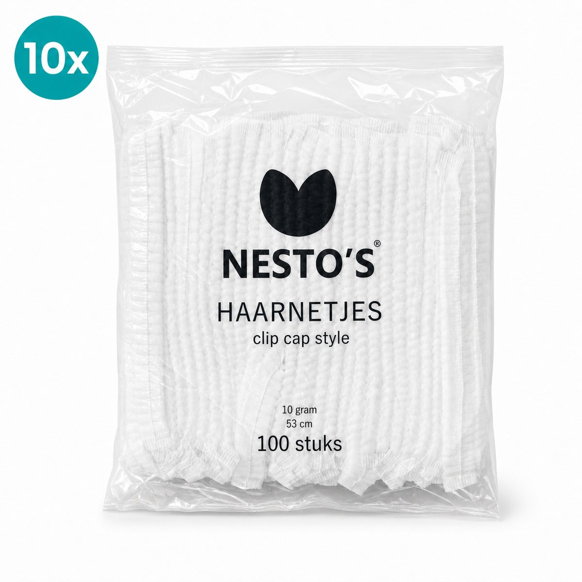 Nesto's® Stevige Haarnetjes - Haarkapjes - Horeca - Keuken - Clip Cap Style - Wegwerp - Plastic - 10x100 stuks
