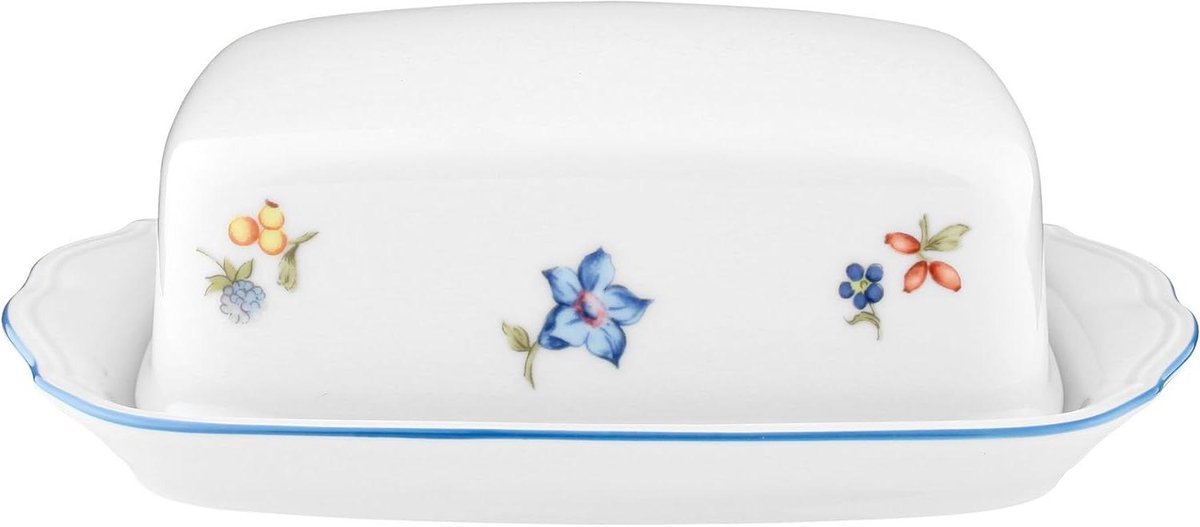 Botervloot - Boterbakje - Tafel Dekken - Hard Porselein - 1/2 pond - Kleurrijk Blauw