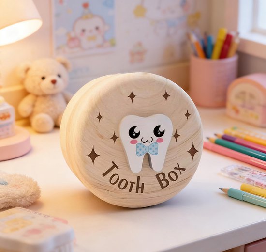 Tandendoosje - Houten babytandendoosje voor jongens en meisjes - Opbergdoos voor kindertanden - Zwangerschapscadeau - Babycadeau van Memory Keepers — afbeelding 2