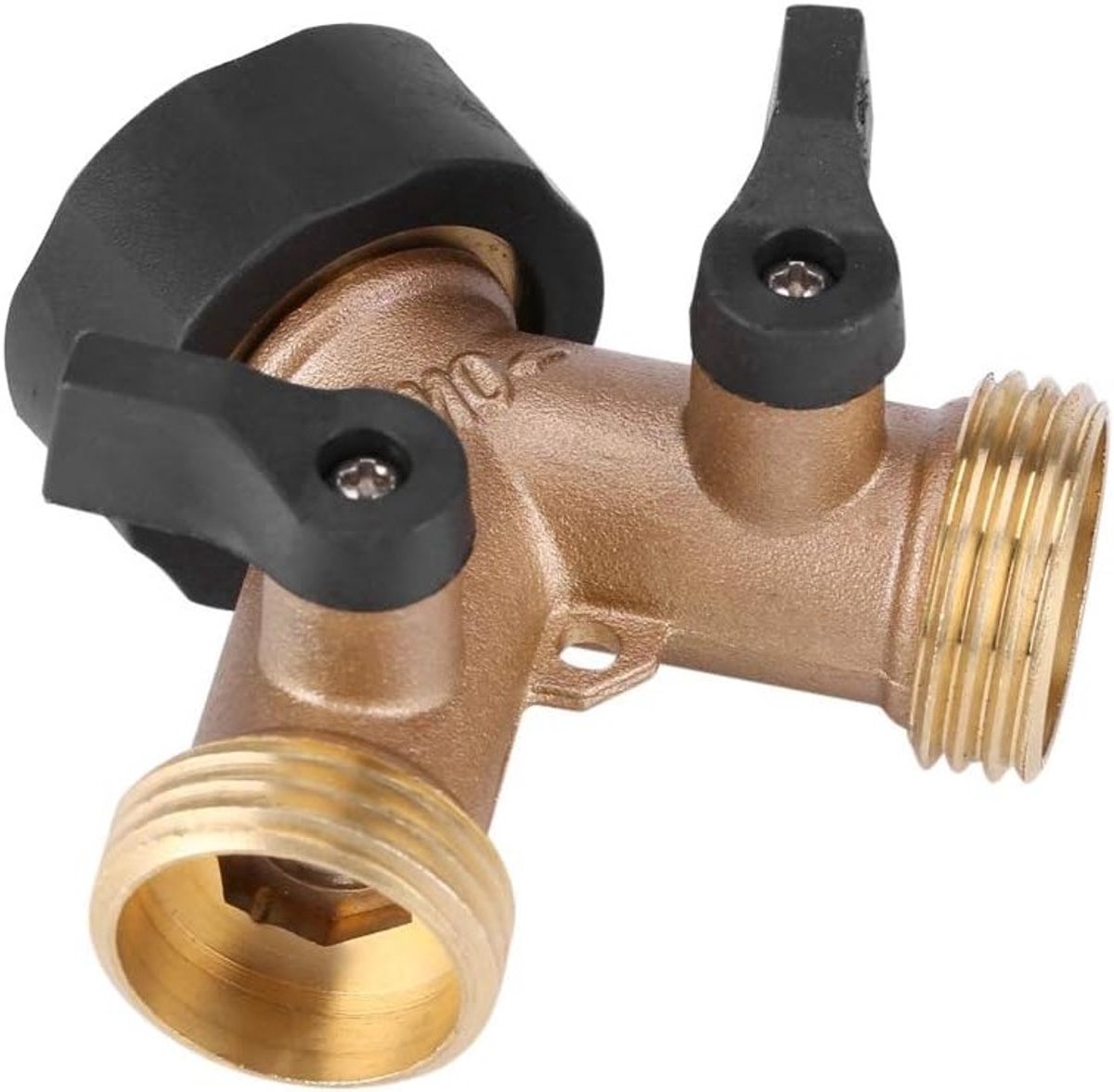 3/4 Y-vormige 2-weg zware messing tuin slang connector met kraan splitter en afsluiter voor tuin en gazon