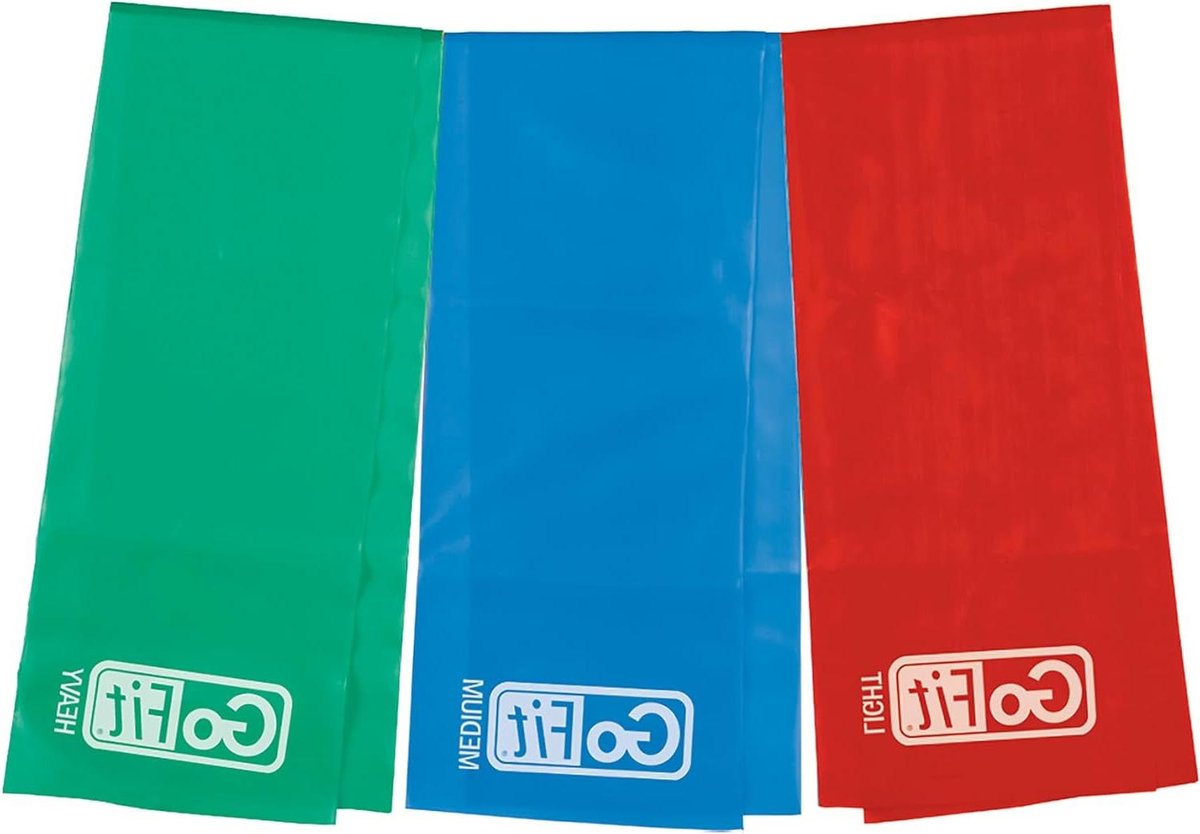 Platte Weerstandsbanden - Fitness Elastieken - Kracht Training - Verstelbare Bandlengte - 3 Stuks Set - Meerkleurig