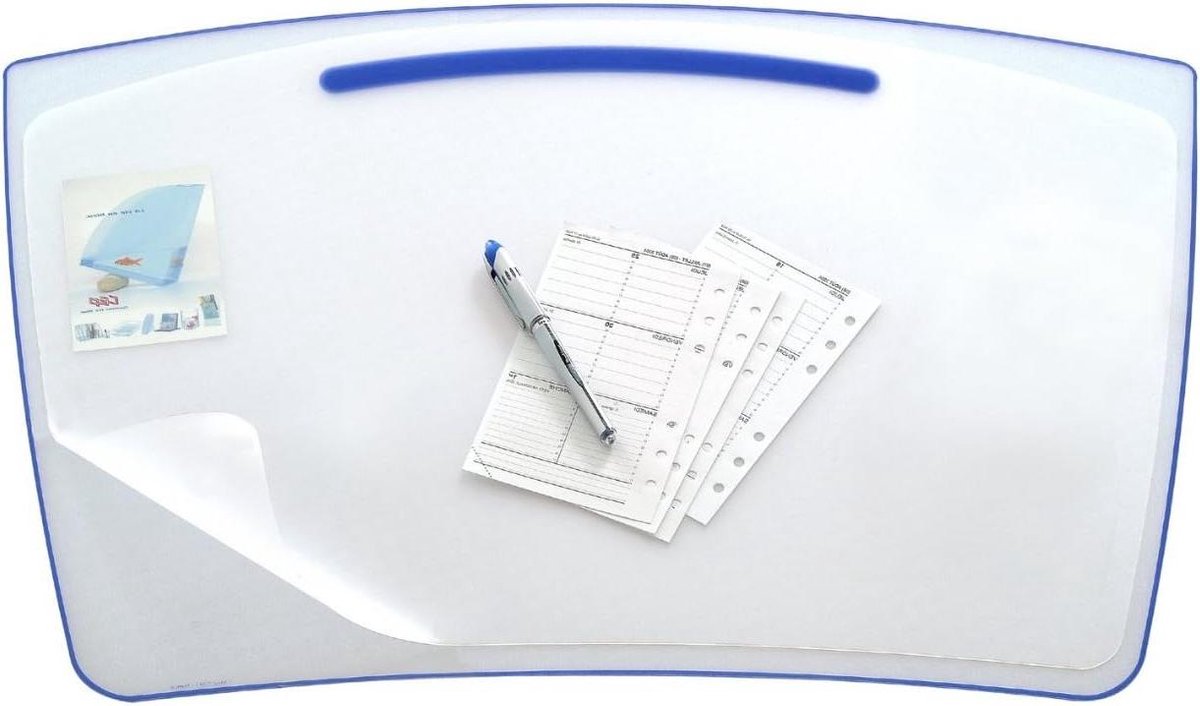 Bureauonderlegger - Bureau mat - Bureau beschermen - Hittebestendig - 65 x 45 cm - Blauw transparant