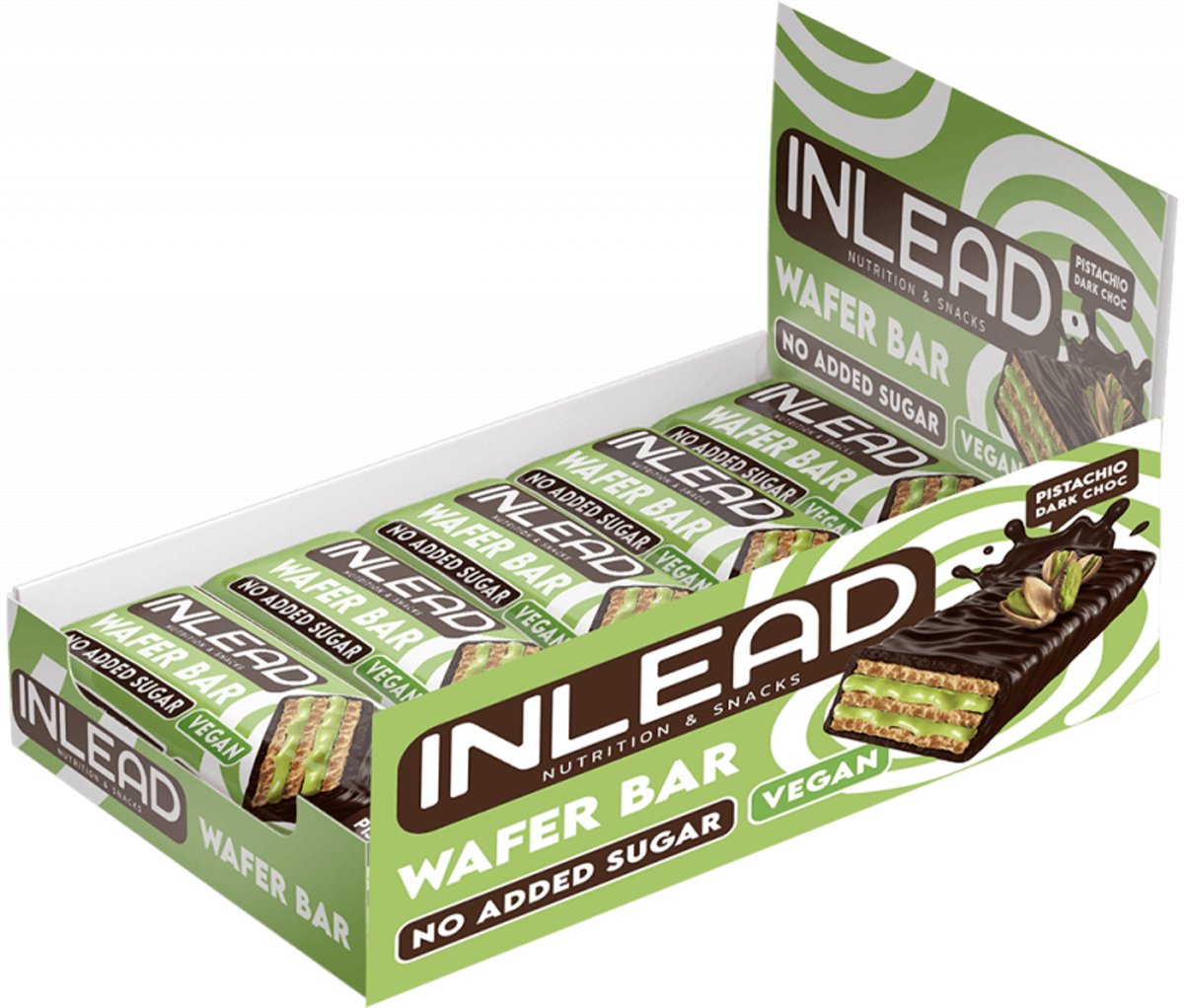 Inlead Wafer Bar Pistachio (15x45g) Pistachio Dark Choc - Repen - Energie repen