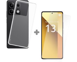 Just in Case soft TPU Hoesje + Tempered Glas Screenprotector geschikt voor Xiaomi Redmi Note 13 5G - Transparant