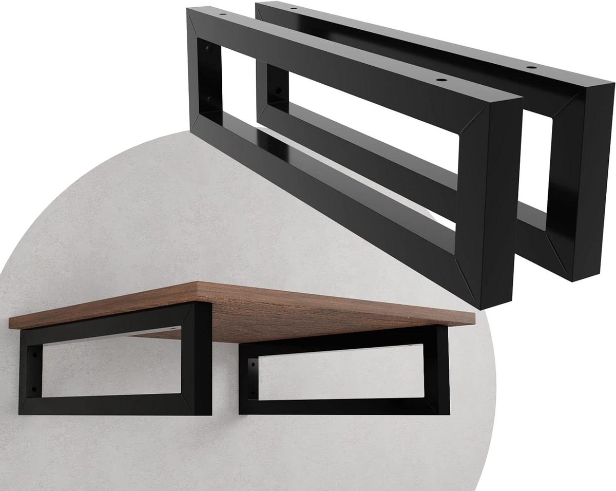 Wandconsoles - Muurbeugels Rek - Eigen Meubels Maken - Inclusief Montagemateriaal - 500 x 150 mm - Zwart