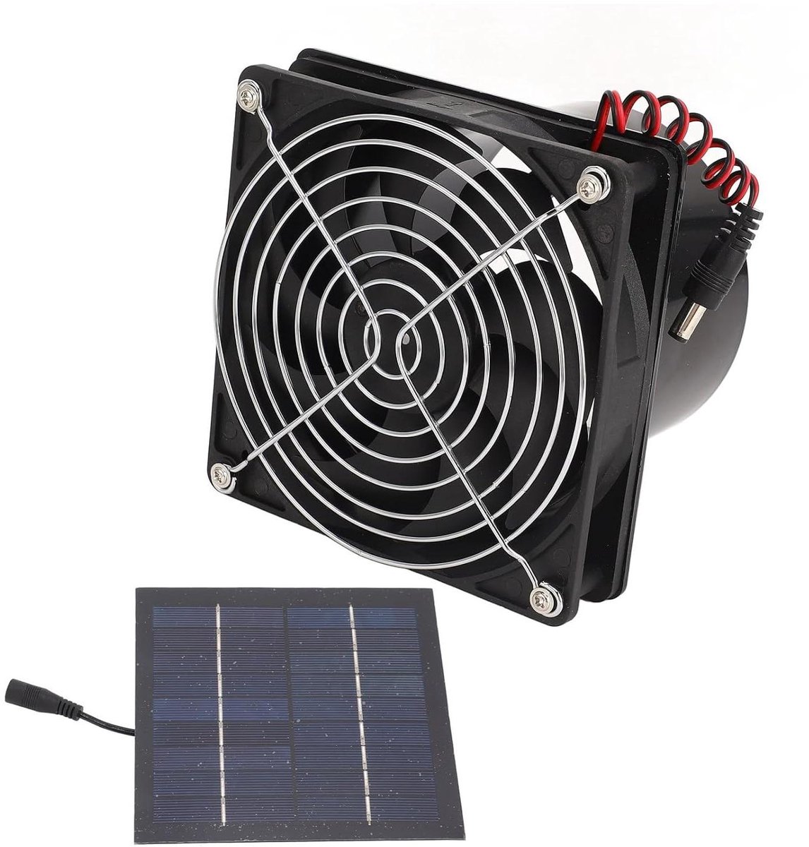 Zonnepaneel Ventilator Kit - Zonne Afzuigventilator - Ventilatie Verbeteren - Krachtig Zonnepaneel - 23 x 20 x 10 cm - Zwart