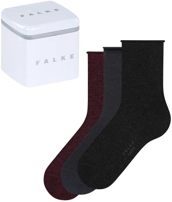 FALKE Happy Box 3-Pack Chaussettes Femme - Multicolore - Taille 35-38