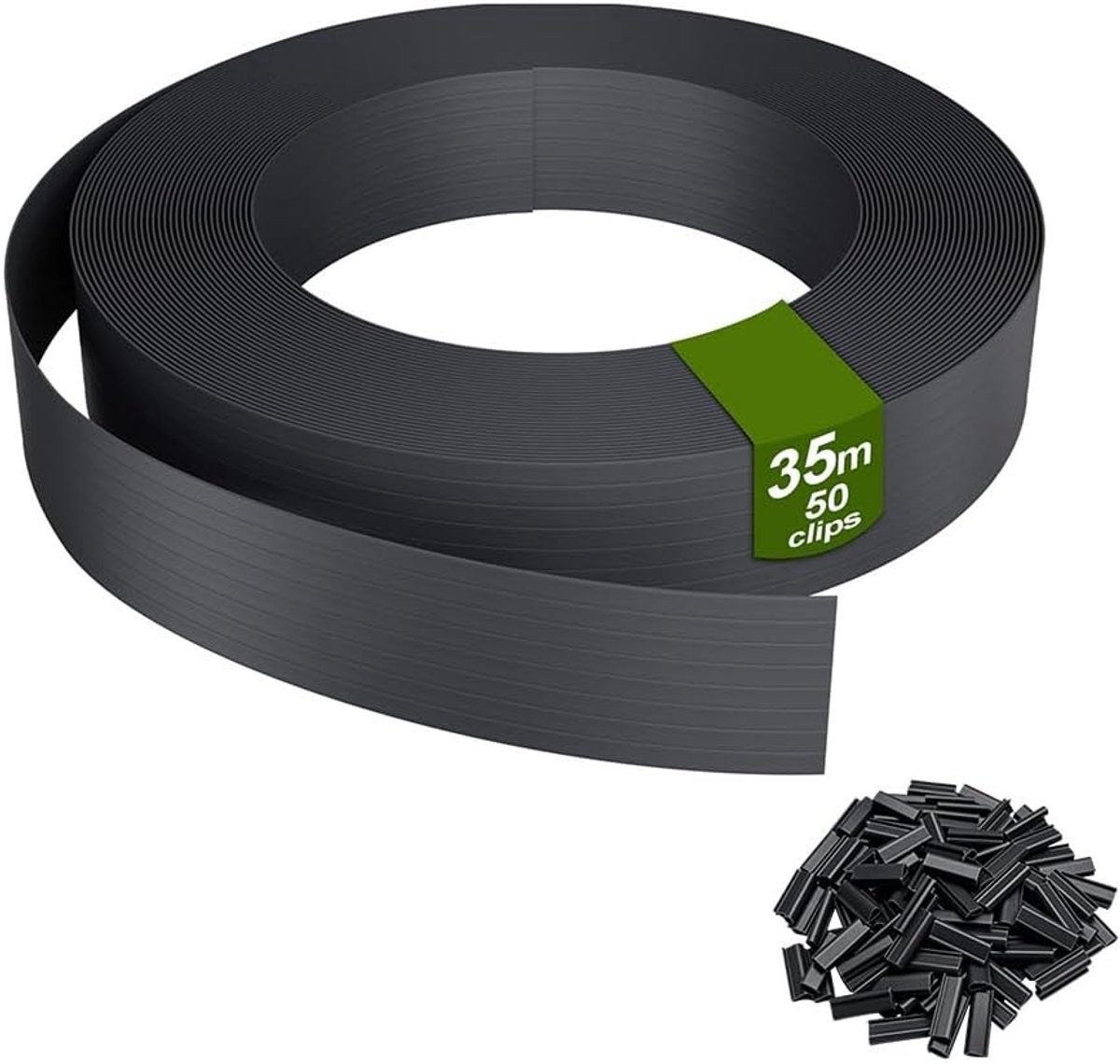Aufun privacyrol voor dubbelstaafmat hekwerk – 35 m x 5 cm, PVC, UV-bestendig, inclusief 70 bevestigingsclips, windscherm voor tuin, balkon of terras, antraciet