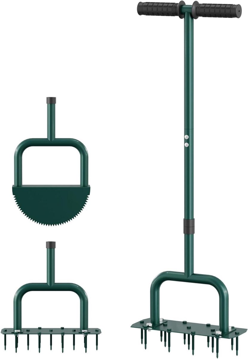Gazonbeluchter en Snijgereedschap - 2-in-1 Tuingereedschap - Tuinonderhoud - Handmatig Bodemverbetering - 96 cm Hoog - Groen