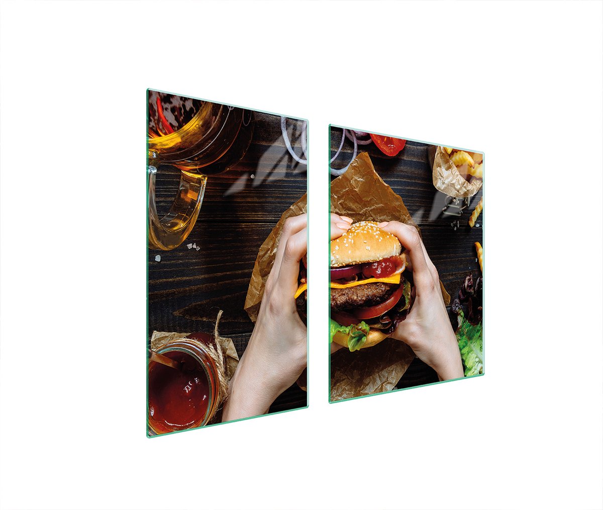 TMK ArtDeko - Snijplank - Glas - Hamburger - Veelkleurig