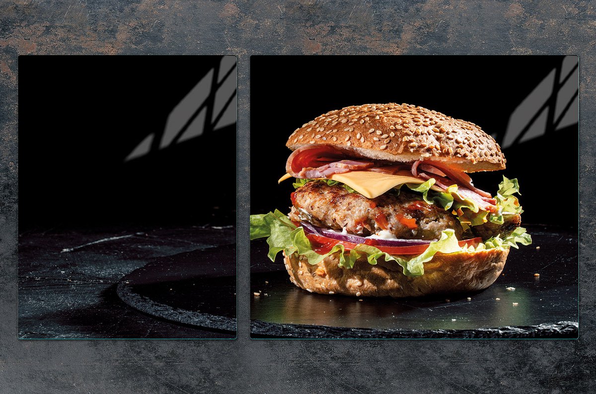 TMK ArtDeko - Snijplank en Beschermplaat - 100x52 cm - Hamburger