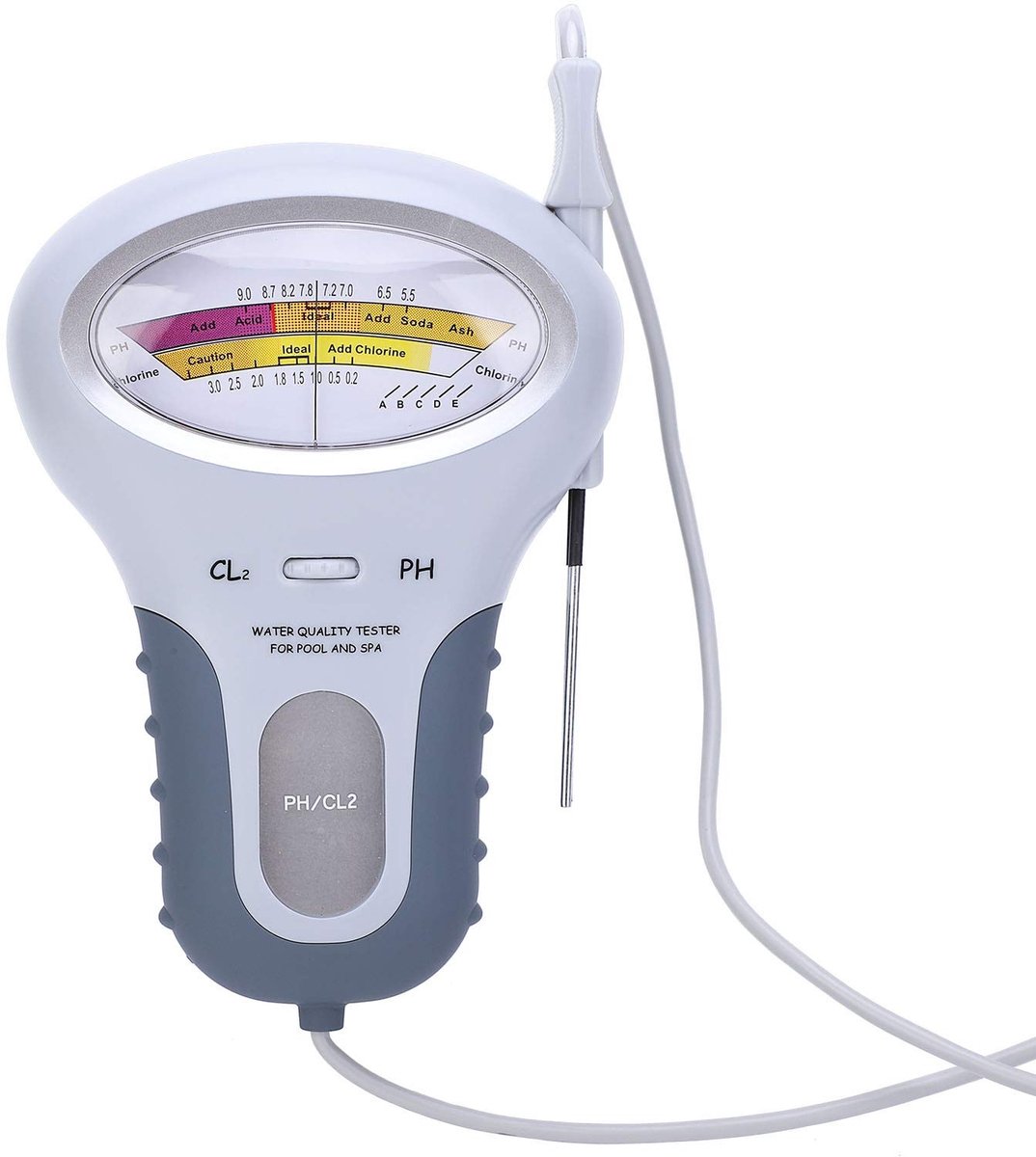 aladdien - Draagbare pH-chloortester - Waterkwaliteitsmeter - Geschikt voor zwembad en spa - Watertester - Handig voor thuisgebruik - Inclusief sonde