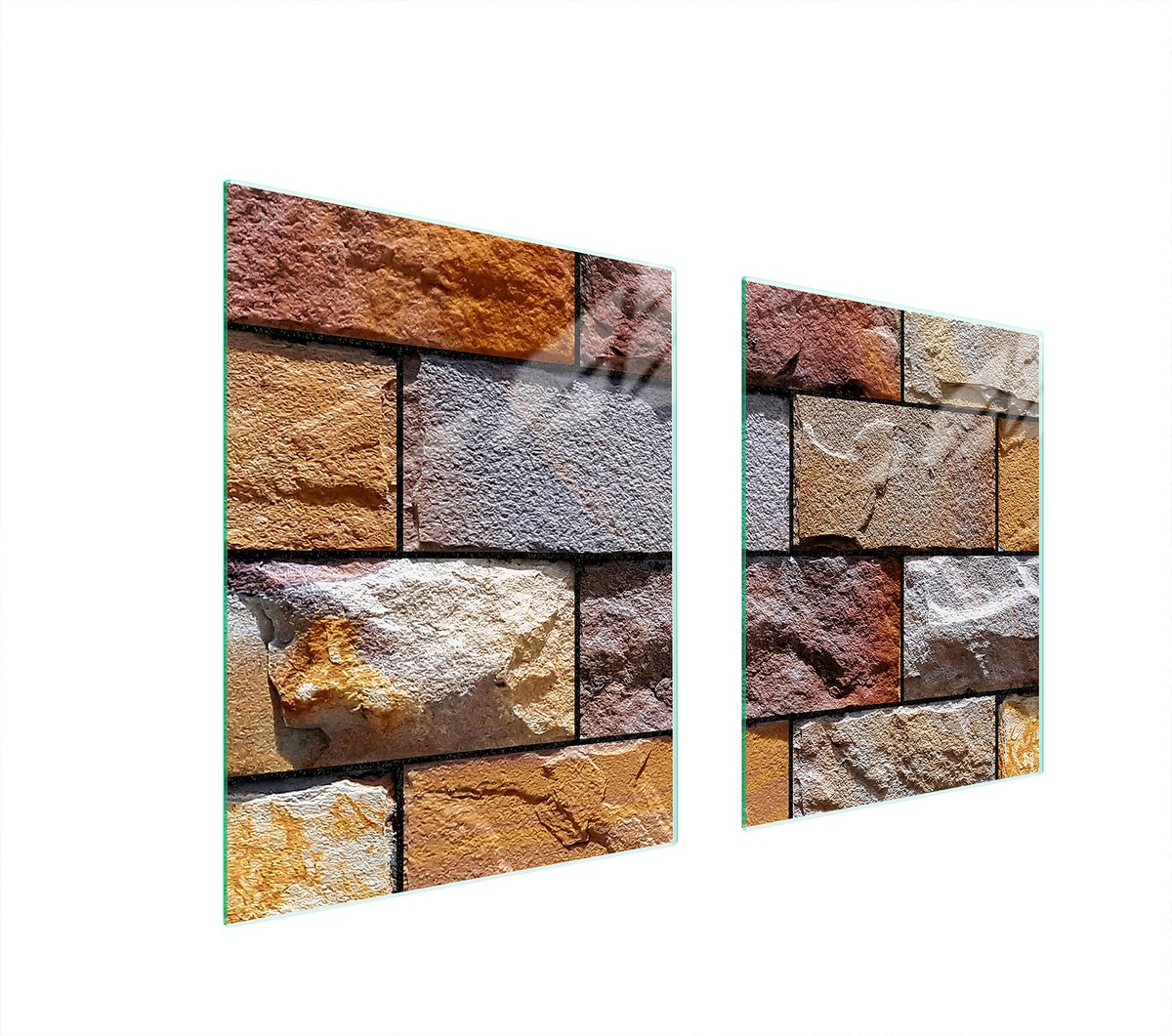 TMK ArtDeko Serie - Glazen Beschermplaat - 85x52 cm - Cegla - Multifuntionele Glasplaat