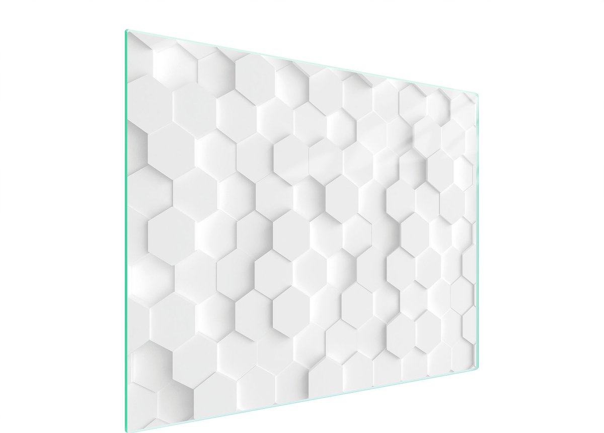 TMK ArtDeko - Snijplank van Glas - 52x40cm - Wit - Hittebestendig - Antislip