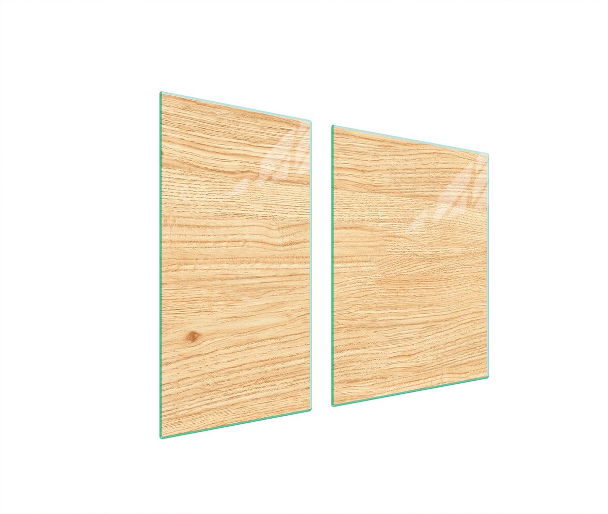 TMK ArtDeko - Snijplank Glas - Beschermingspaneel - 90x52 cm - Hout Motief
