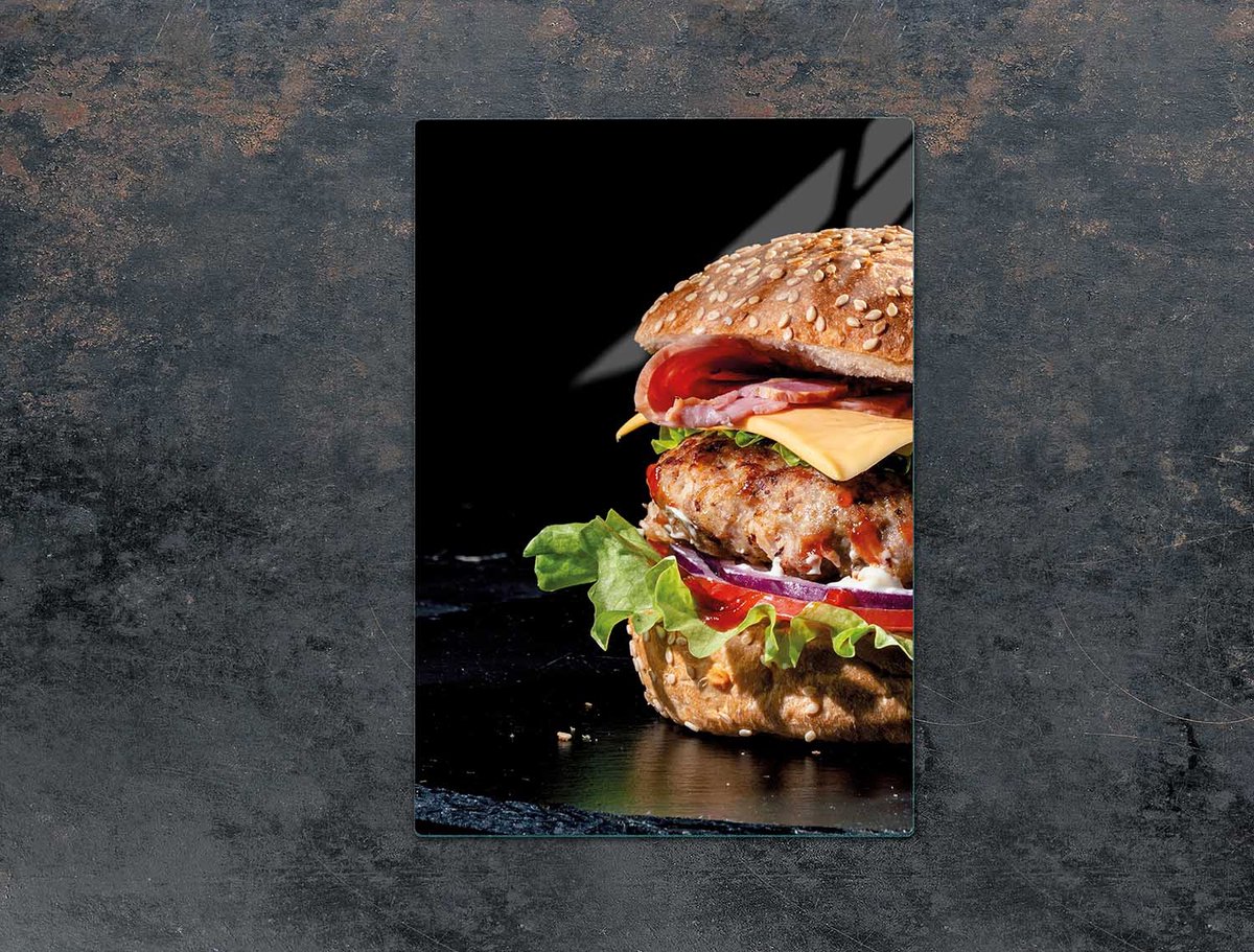 TMK ArtDeko - Snijplank van glas - 35x52 cm - Hamburger