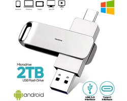 MicroDrive - Snelle USB Flash Drive 2TB Foto Video Opslag Usb Stick, Foto´s Video´s - USB Stick 2TB - Flashdrive geschikt voor USB 3.0/ USB-C / Android 2TB - Flash Drive 4 In 1