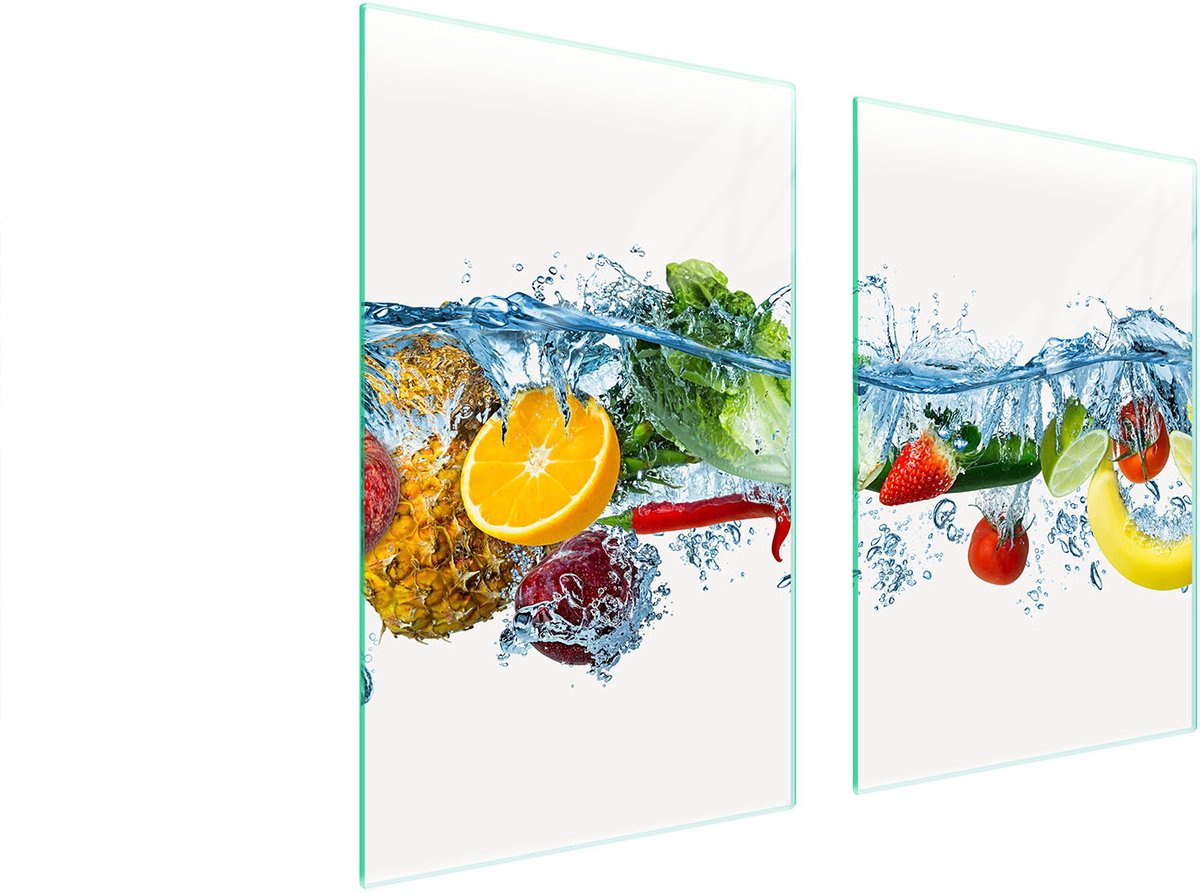 TMK ArtDeko - Snijplank - 65x52 cm - Hartglas - Fruitdessin