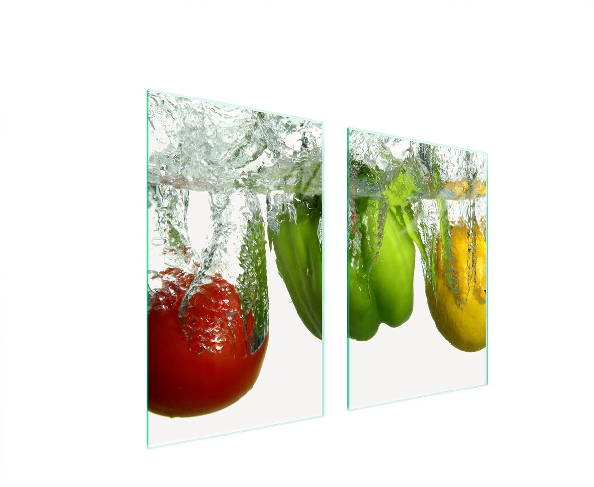 TMK ArtDeko - Beschermplaat - 65x52 cm - Paprika - Meerkleurig - Hartglas