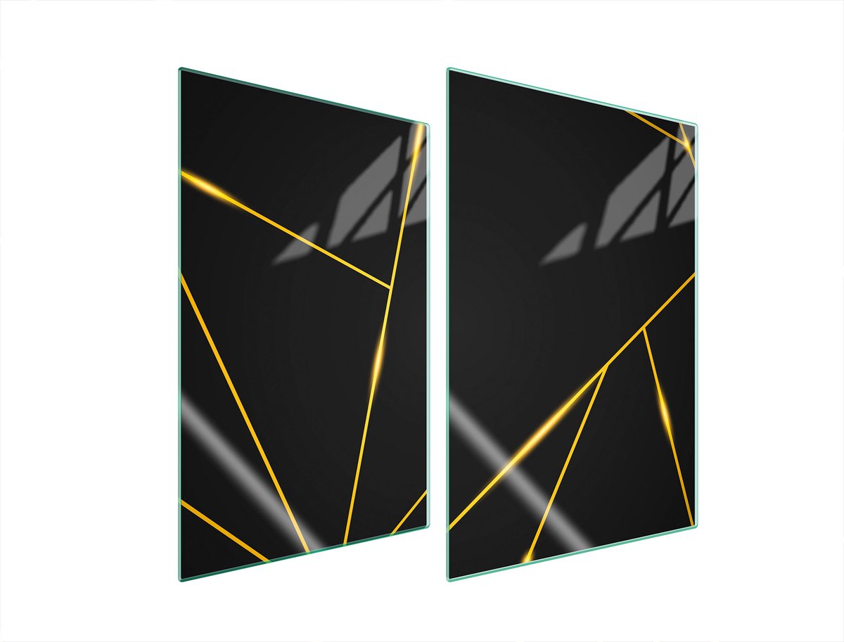 TMK ArtDeko - Snijplank van Geharde Glas - 2x 35x52 cm - Zwart