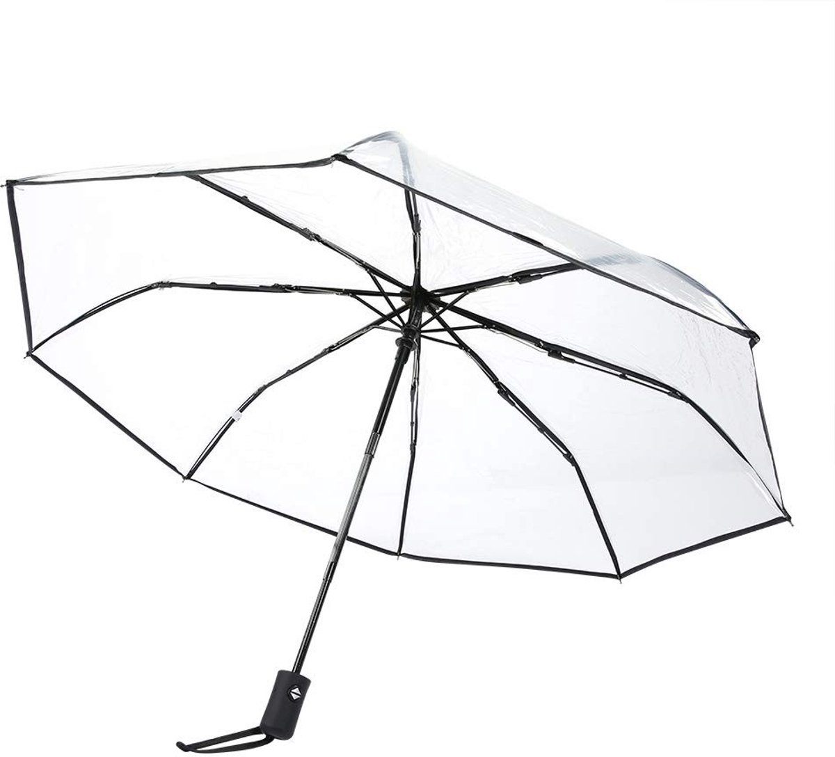 ONF3 - Transparante Paraplu - Vouwparaplu - Stijlvol en veilig - Zwart/Roze - Dames Paraplu - Compact en duurzaam - Geschikt voor regenachtig weer