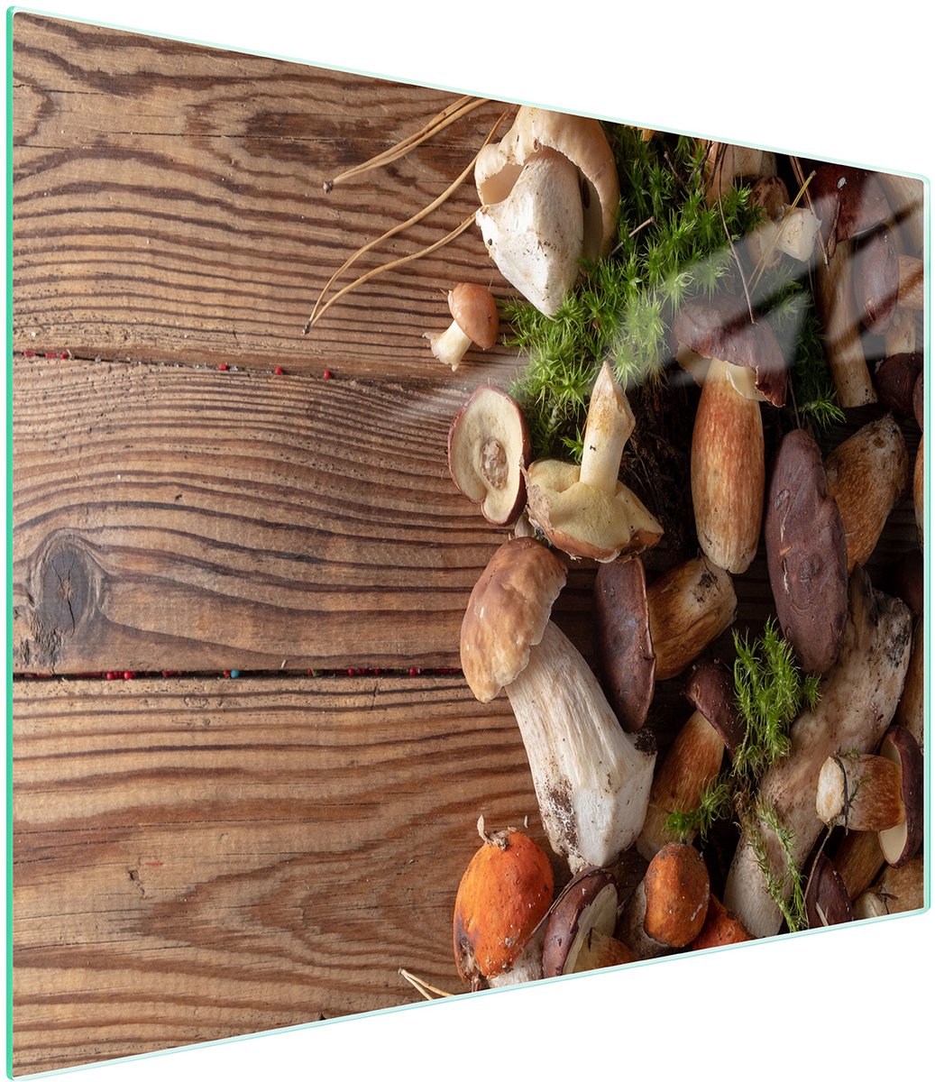 TMK ArtDeko - Snijplank - 52x30cm - Hartglas - Motief Grzyby