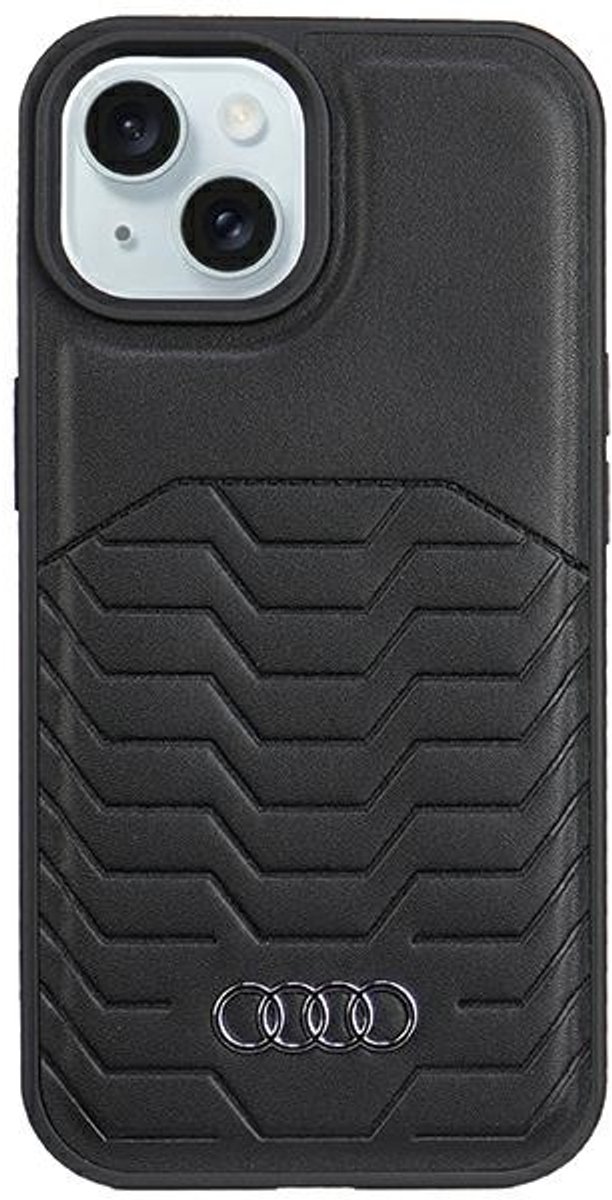 Audi - synthetisch - leren hoesje met MagSafe voor iPhone 15/14/13 - zwart
