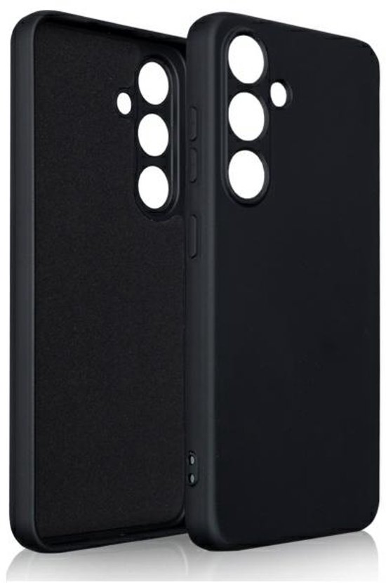 Siliconen hoesje Samsung S25+ zwart, beschermhoes zacht, krasbestendig, perfecte pasvorm, openingen