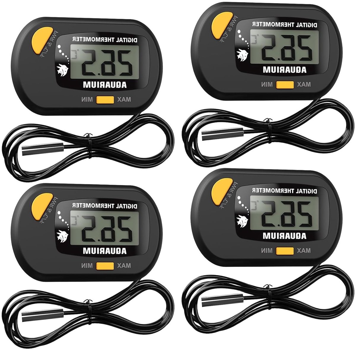 Digitale Mini LCD Thermometer voor Aquaria en Terrariums met Waterdichte Voeler en Zuignap, Ideaal voor Temperatuurmeting van Water en Reptielen