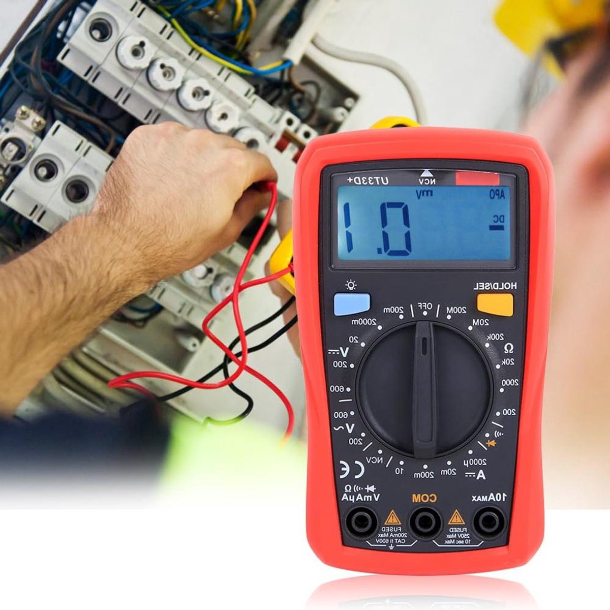 Digitale Multimeter - AC-meter - Circuit Controle - Groot Scherm - 1999 Counts - Grijs
