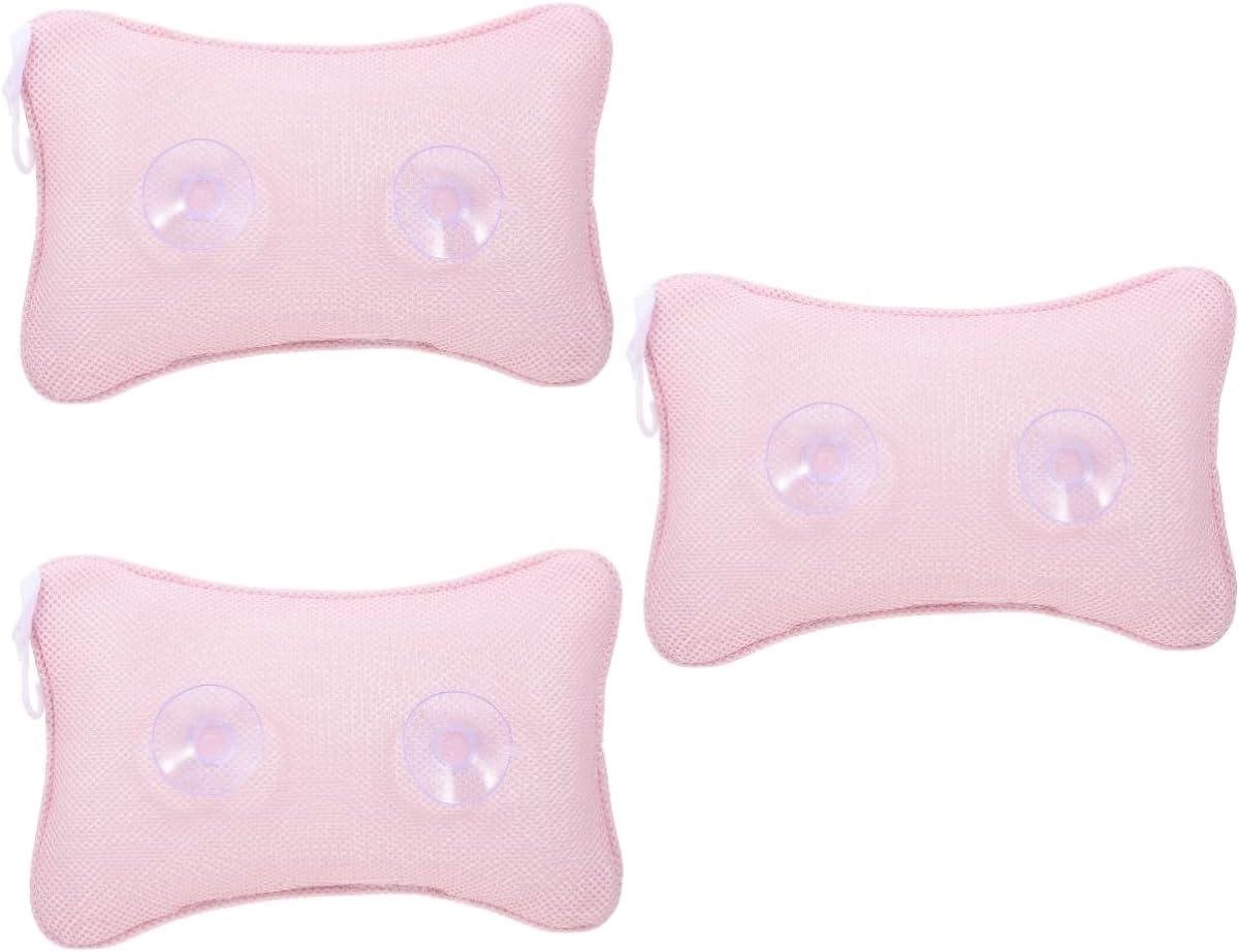 Badkussen Set - Spa Kussen - Ontspannen in Bad - Met Zuignappen - 3 Stuks - Roze
