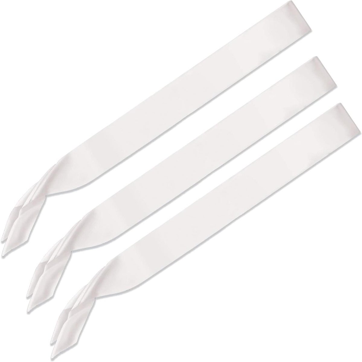 Satijnen Sjerpen - Blanco Accessoires - Feest Versieren - Zelf Aanpasbaar - 3 Stuks - Wit