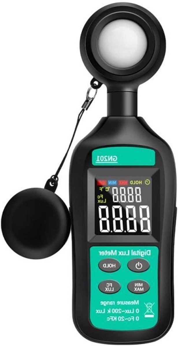 Verlichtingsmeter - Lichtmeter - Lichtmeting - HD Kleur LCD - 200k LUX - Grijs