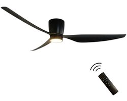 Freelight Arioso Plafondventilator incl. verlichting Ø 127 cm zwart - Energiezuinige fluisterstille motor - 6 standen & timer - Plafondwaaier - Ventilatielamp