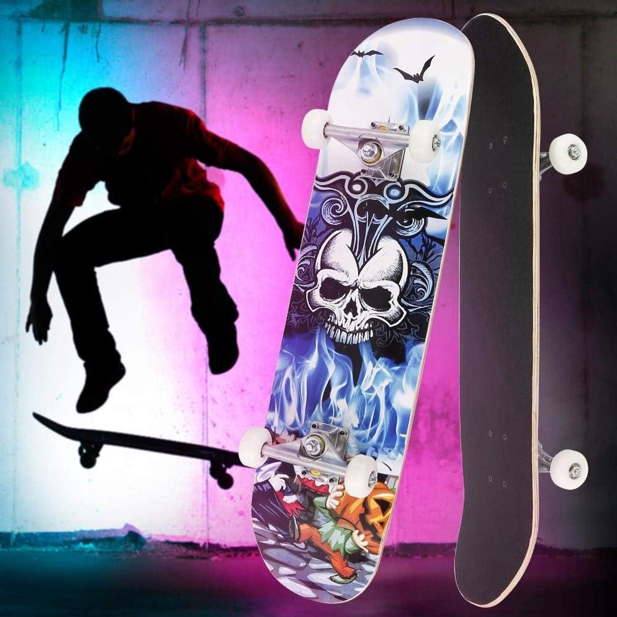 Houten Skateboard Esdoorn Deck Reizen en Spelen Concave Dubbele Kromming 79 cm Lengte