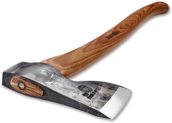Bosbijl - Handgesmeed gereedschap - Hout kloven - Dubbele bevestiging kop - 64 cm - Walnoot — afbeelding 2