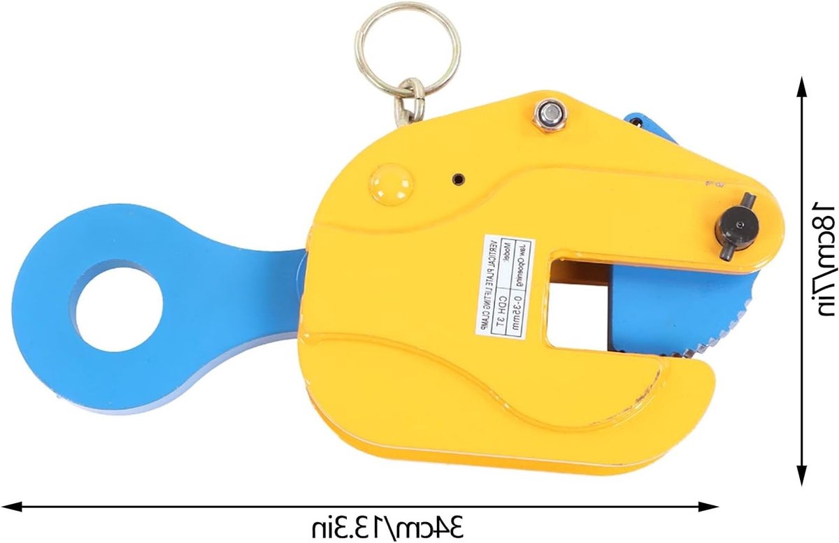 SnelShoppen - Verticale Plaatklem, 3T 6614lbs Hoge Last Klem met 0-1,4 Inch Bereik, Stevige Legeringen Stalen Plaat Hefklem voor Vervoer en Tilwerk