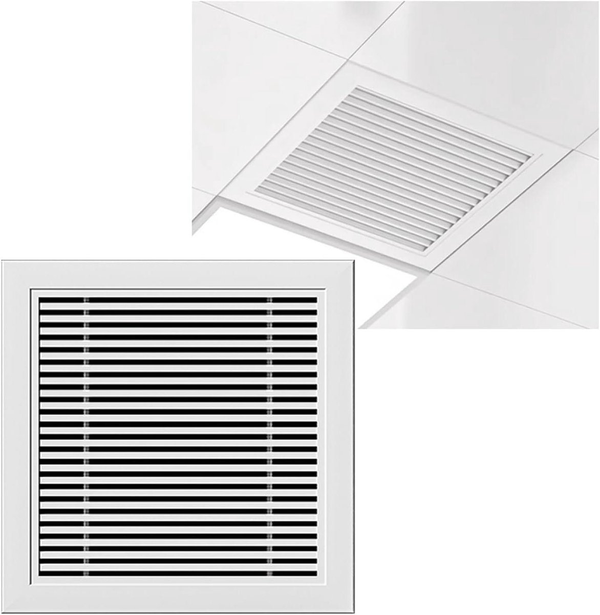Lamellenrooster - Ventilatieopening - Luchtstroom Verbeteren - Aluminium Constructie - 30 x 120 cm - Wit