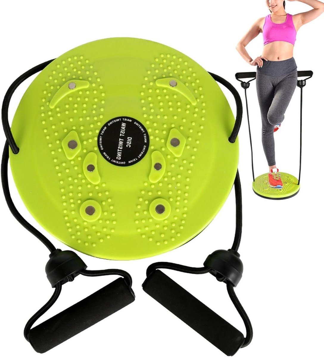 Twist Schijf - Rotatie Plate - Full Body Training - Met Massage Zolen - 27.6 cm - Groen