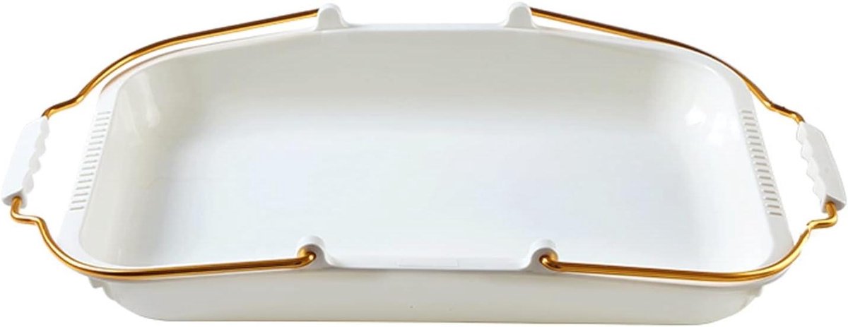 Dienblad - Serveerschaal - Maaltijden Serveren - Met Handvatten - 40x30x6 cm - Wit