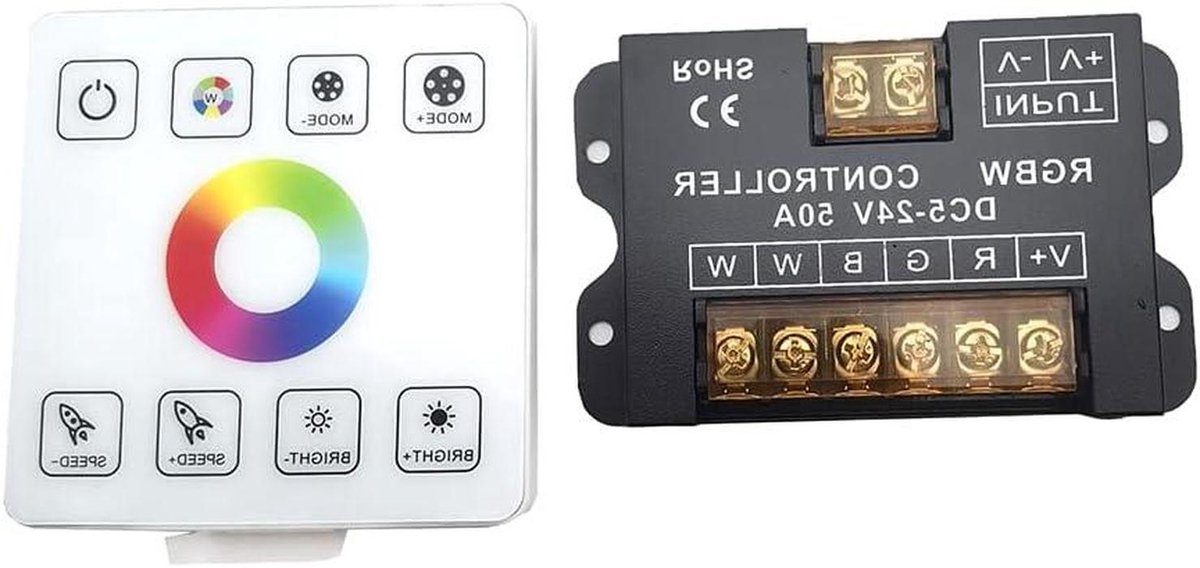 LED Controller - Afstandsbediening Ontvanger - Sfeerverlichting Instellen - RF Draadloze Bediening - DC 12-24V 10A - Wit