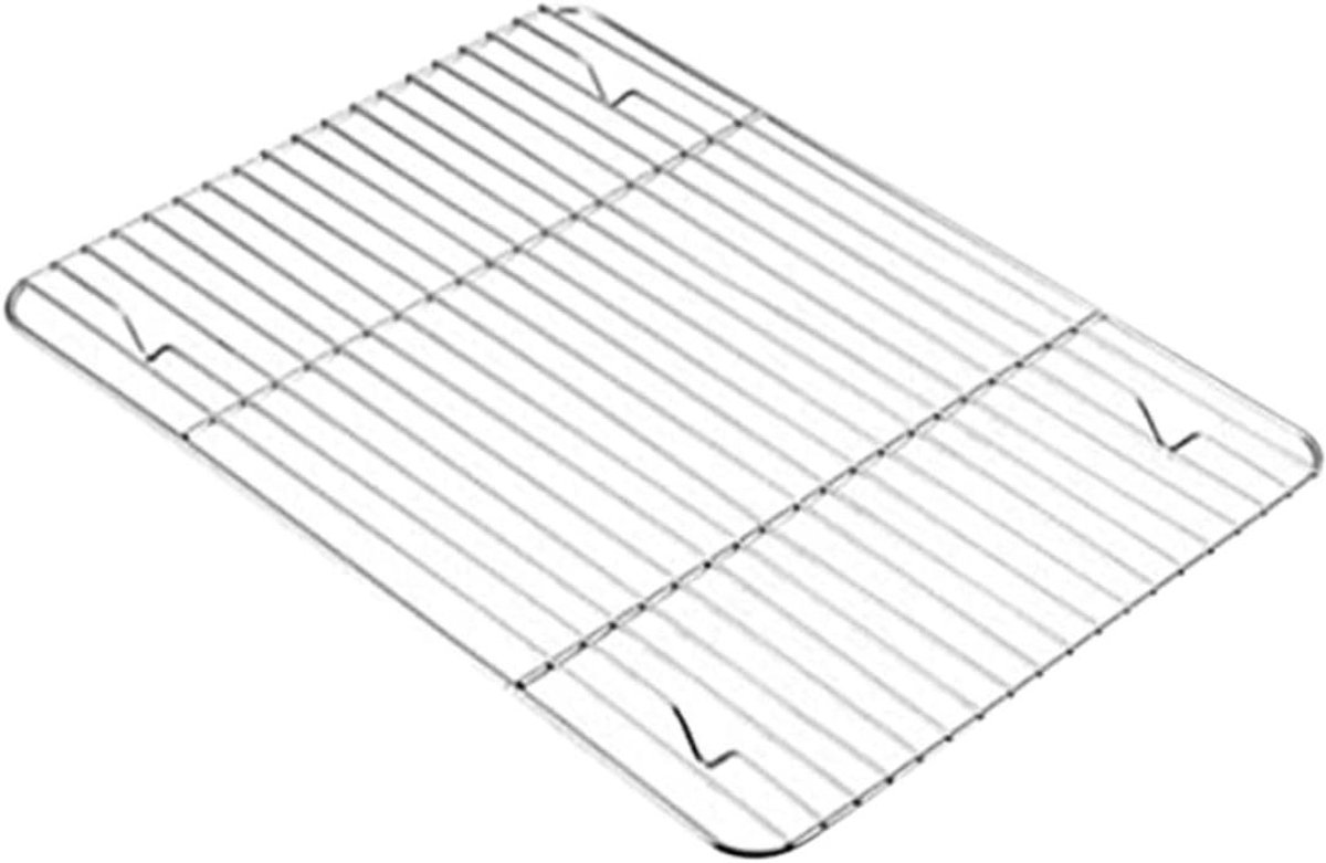 Roestvrijstalen Bakrek - Koelrek Oven - Bakken Grillen Koken - Maximale Luchtcirculatie - 23 x 17 cm - Zilver