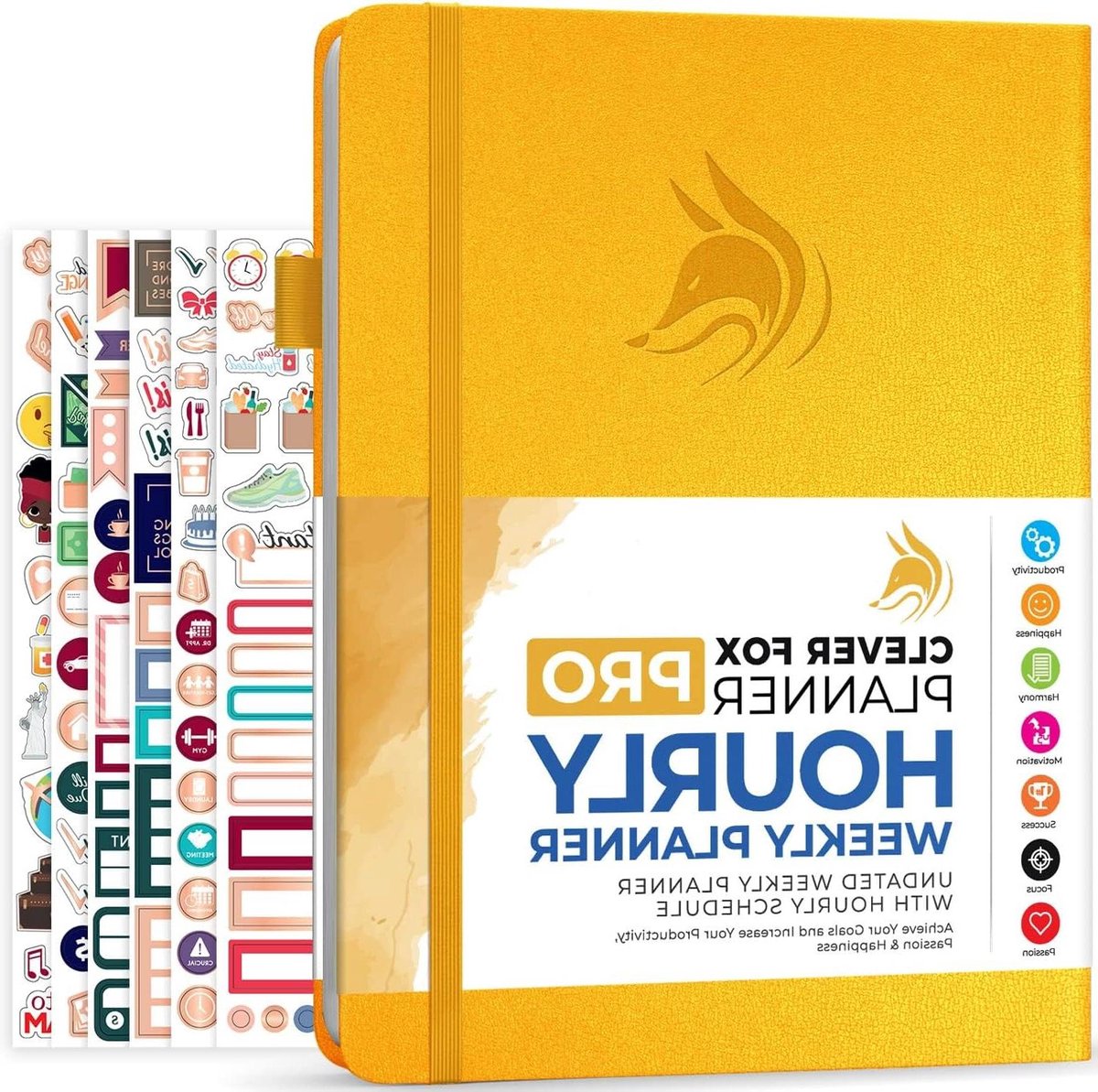 Planner PRO - Agenda Organizer - Doelen Bereiken - Tijdslots 6-21 - A4 formaat - Amber Geel