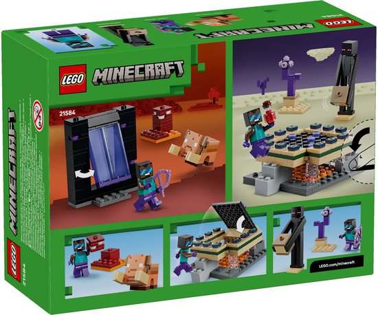 LEGO Minecraft - Voyage au Nether et portail de l'End - Jouets vidéo pour Enfants - 21584