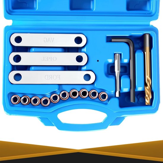 Remdraad reparatieset met 1 paar handschoenen, schroefdraad remklauw geleidingsbout schroefdraad M9 x 1,25 compatibel met VAG VW Audi Ford Opel — afbeelding 3