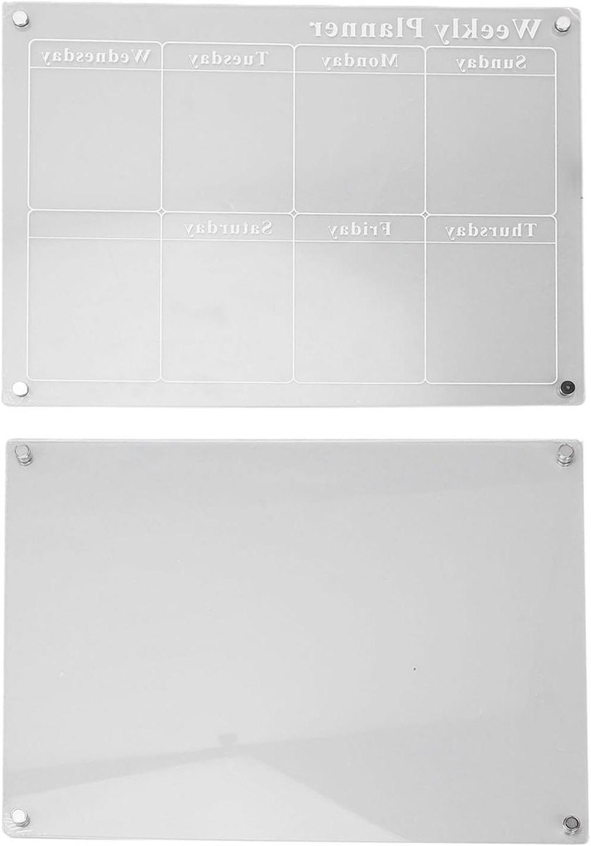 Acryl Koelkast Kalender - Weekplanner Bord - Dagelijkse Organisatie - Krasbestendig Materiaal - 40 x 30 cm - Helder