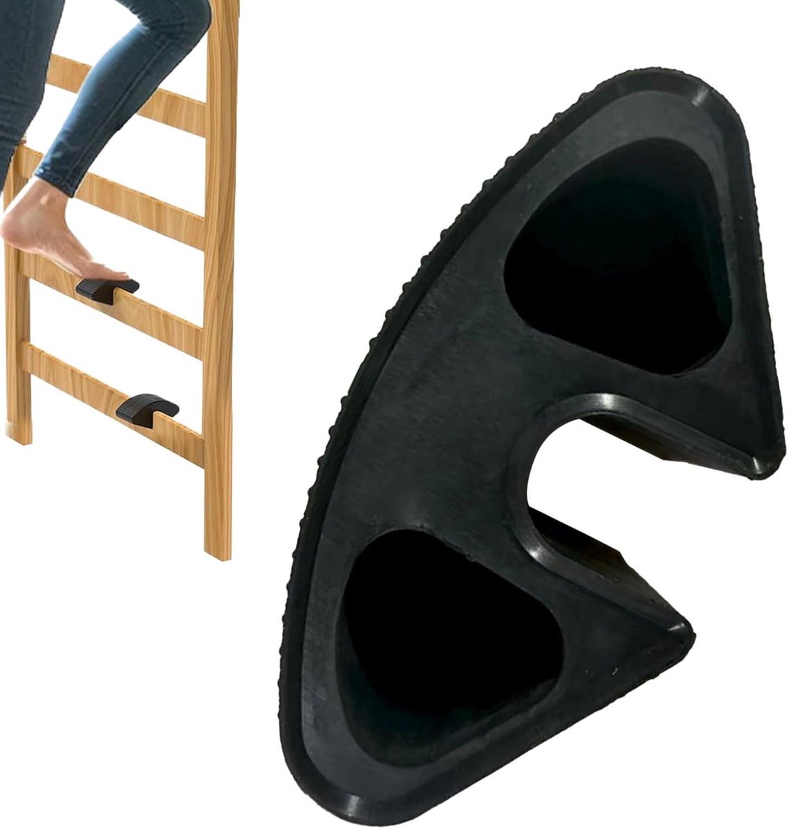 Ladderhoes Stapelbed - Trapbekleding Kussen - Veilig Klimmen - Antislip Tractiepatroon - 6 cm - Zwart